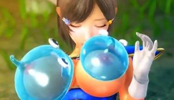 《3DCG》女勇者様がスライムに襲われ乳首にかじりつかれてしまう