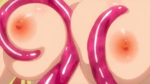 巨乳の女の子達が触手に拘束されて真っ裸で責められて百合プレイまでもさせられる♥