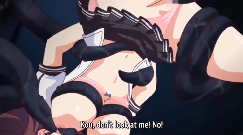 美乳先生が外でクネクネしたモンスターにレイプされる