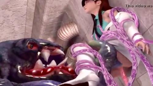可愛い女の子が触手に身動きとれなくさせられて犯される