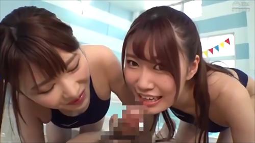 『花宮あむ』合宿中のろまでグズな後輩男子部員に説教を始める女先輩たち！「ダメ後輩なのにチ○ポだけは立派ね…」競泳水着で情慾モンスターと化した2！