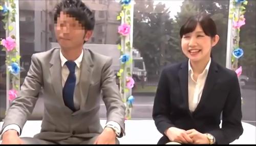 『素人』外回り中の実際同僚同士の男女に声をかけ社内恋愛に関するアンケートリサーチと称して突然の中出しファック交渉！戸惑う社会人男女はマジッ！