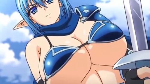 爆乳青髪エルフ、ビキニアーマー戦士が拘束されながら中出し子作りセッ●スされちゃう❤