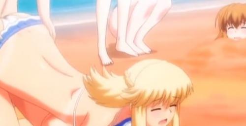 デカパイ女の子たちとビーチで青姦セッ●ス三昧❤
