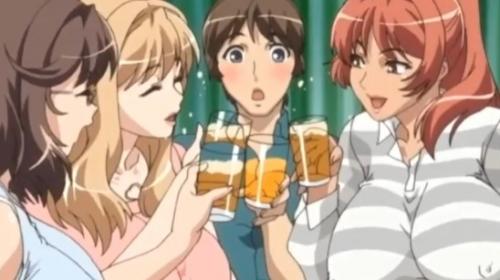 童貞卒業を美人人妻さんたちに頼んだら元ヤリマンな人妻さんたちは大喜びでチ●ポを奪い合う、ハーレム状態！
