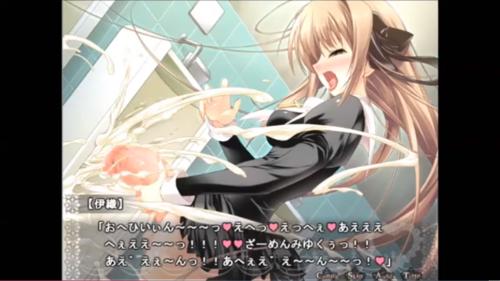 絶倫級のふたなりちんぽを男便所で弄り、自分に向けて大量噴射♡