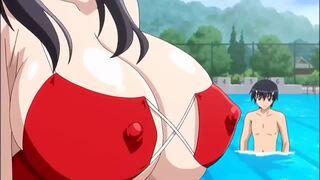 水着から浮き出た乳首に大興奮！女子高生と幸せなエッチタイム♥