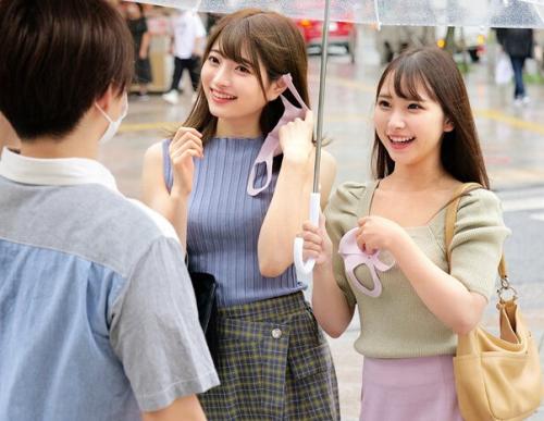 【筆おろし】『私にも入れて♥』逆ナンされた素人男性が初体験でいきなり３P？！それもゴムなしで中出ししちゃいました！！