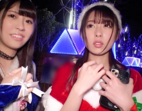【クリスマスナンパ】SNS用の写真を撮るサンタクスの美女二人組をゲット！可愛い方と中出しセックスしちゃいます！【エロ動画】