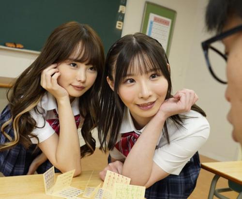 『ねぇ、どっちが好きなの♥』スクールヘルスで人気の美少女二人から責められるボク？！逆３Pで精子を絞り取られちゃいます！