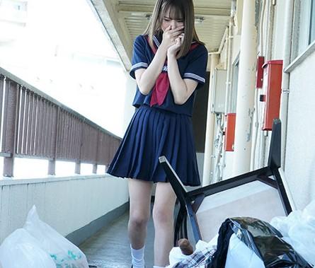 【JKレイプ】『ゴミ片づけてもらえませんか？』ロリ系美少女が隣のゴミ部屋親父に犯される？！絶倫チンポでイカサレちゃう！