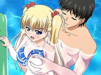 ちょっとエッチな女の子がプールの中でセックスしちゃう