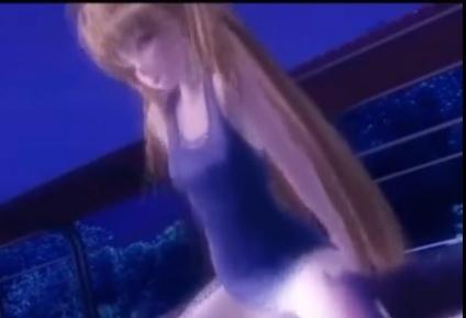 【駅弁】夜も更けたプール…スクール水着の金髪美少女と超超超濃厚セックスだぁっっ！！！！！