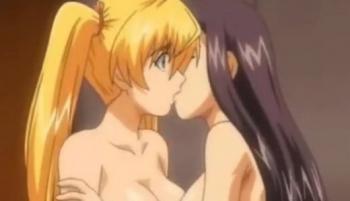 爆乳美女姉妹が濃厚キス♪盛り上がってもう止まらない、、♡[アニメ]