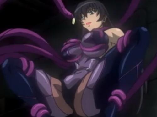 魔物の触手に辱めをうける巨乳美女