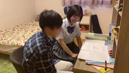 【素人】黒髪ショートの女子校生が大好きな家庭教師をむじゃきに誘惑！