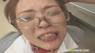 【友崎亜希】爆乳女教師ペット！清楚なインテリ巨乳女教師がメスブタのように扱われ職場で強制口淫、濃厚ぶっかけ