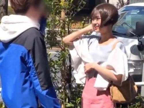 【素人ナンパ】スレンダーなショートカットJDが100万円賭けイキ我慢！失敗したら問答無用のナマ中出しSEX！