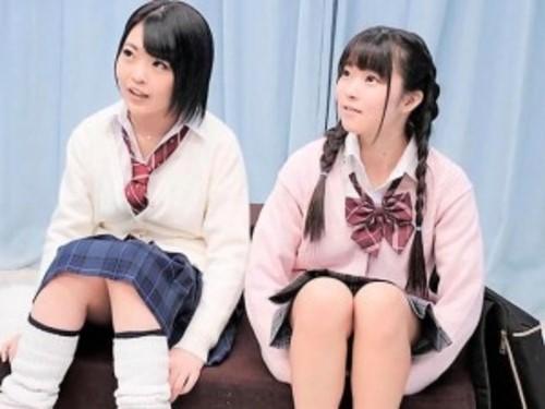 【素人ナンパ】幼さ残るミニスカ制服jk2人組がミラー号で爆乳デカパイ揉まれる♡発育途中のエロさ大爆発で揃って絶頂アクメ!