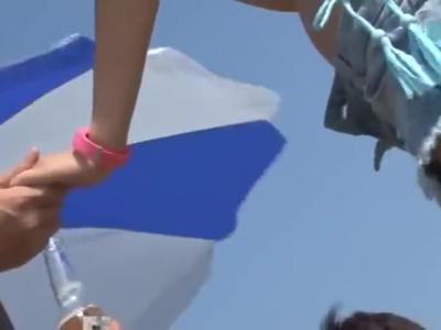 (水着&いたずら)「イヤ～」海の家でバイトしていた水着の最高に綺麗な美女を強姦！ゴム無し膣内射精された！発射どころ豊富なスケベ映像