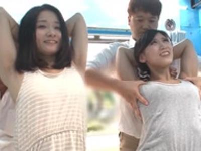 【外見える!?×マンスジ】「出ちゃう～」ノーパン美女が悪戯されてマンスジくっきりでマン染みエロすぎ！即抜け注意なエロ映像
