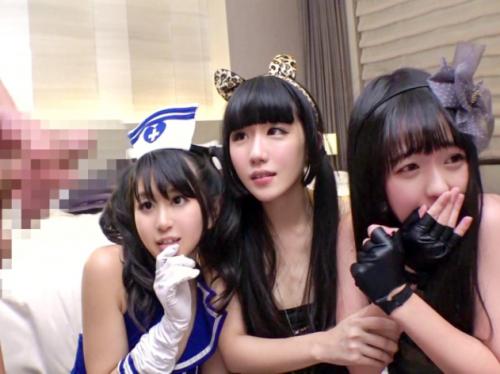 【巨乳レイヤー×ナンパ】爆エロ淫尻★渋谷の最狂コスプレ3人組さん♪ 卑猥汁ダダ漏れドビッチマンコをハメ倒されてしまう！