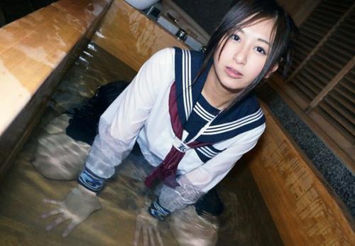 【JK×中出し】#スク水 #セーラー服 #J系美少女さん♪極上フェラご奉仕した変態キモ男チンポに生ハメ射精されてしまう！