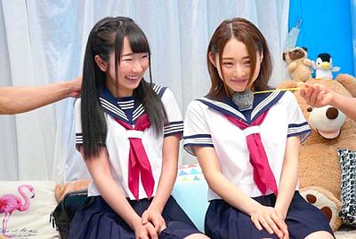 「こう見えて処女だよ？」夏服でスケスケのロリJK達とミラー号でハメ撮り！