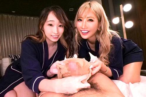 【ハーレム】乳首舐め手コキと淫語で射精を誘うW痴女の相部屋で犯すメスイキ筆おろしハーレム！【蓮実クレア AIKA】