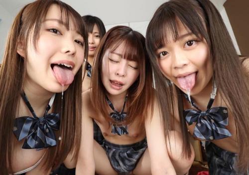 【VR】森日向子 弥生みづき 奏音かのん 久留木玲 JKの汗・涎・潮・尿全部飲み放題!4K VRｺﾞｰｸﾞﾙ不要 25分