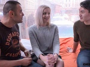 ＜MM号inヨーロッパ＞金髪白人美女の本性はまさかのドＳ痴女！！ベルトでケツをガチ叩きされ騎乗位で犯されちゃう！！