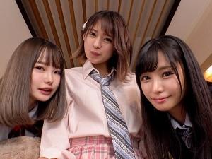 【美少女ハーレム】「パンツ見ておっきくしちゃったんだよね？」性に興味津々すぎる女子校生たちが1本のチ●ポをもてあそぶ！！