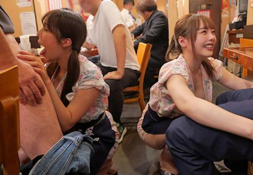 【素人ドッキリ】本当のセンベロ酒場でゲリラ的に開催！たった千円で人気AV女優3人がフェラチオで抜いてくれる神企画「センペロ酒場」