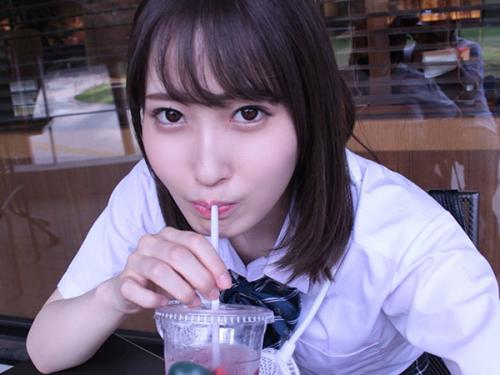 【女子高生】マッチングアプリで出会ったＳ級JKとホテルデート！パイパンまんこのオナニー鑑賞→濃厚フェラ