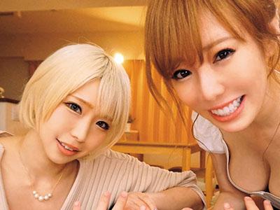 【乙アリス×皇ゆず】「もっとザーメン出して！」巨乳ギャル姉妹の極上フェラチオに騎乗位セックスが最高で勃起しまくり！
