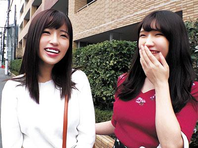 【巨乳】ナンパした超乳美少女が固定ディルド腰ふり競争→負けた美女が潮吹きマンコをデカマラで犯される