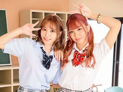 【百永さりなｘ木下ひまり】小悪魔的な魅力がエロいギャル！パンツ丸見えでの脚コキ乳首攻めでおちんちんピクピク！
