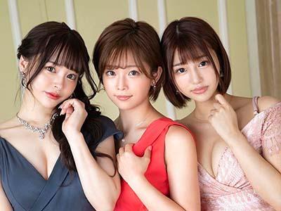 【顔面騎乗】スレンダー巨乳美人とハーレム天国！ランジェリーにTバック履いた可愛い痴女たちが精子を搾り取る！