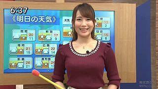 倉多まお　エロ動画巨乳　巨乳アナウンサー倉多まおがお天気を伝えながらダブルフェラ