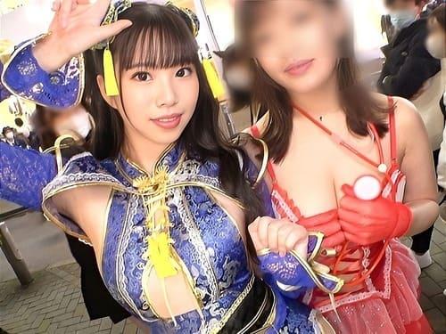 【素人ナンパ】ハロウィンでナンパした23歳歯科衛生士のコスプレお姉さんのマンコ弄り、フェラ、手コキ、勃起陰茎挿入腰振り。