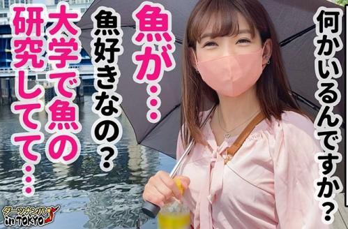 【素人】品川付近で日傘を差したピンクのフリフリを着ている美女をナンパしてホテルへ！
