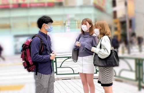 【素人】アパレル店員と美容部員の親友が逆ナンパ！「童貞くんを探してるんですけど！」素人ギャル2人が賞金のために童貞探し！