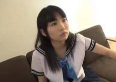 【中出し潮吹き】おとなしい女子高生に好き放題するおっさん 中出しお掃除フェラ　枢木あおい
