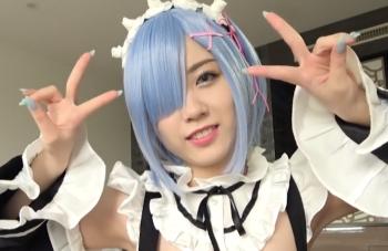 【コスプレ】ロリ体型がなせる至高のレムコス！！