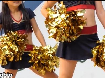 【パンチラ盗撮】『チアガールの練習風景を盗撮ｗ』18歳JKくらいのロリ娘達が野外でチアガールの練習中の所をガッツリ盗撮ｗ