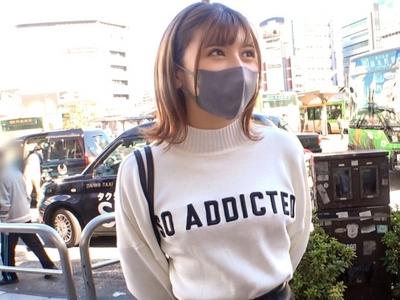 【素人ナンパ企画】『ハーフ顔の美少女ゲットｗ』コロナで美人の学生ギャルに声かけ→ホテルに連れ込み背面騎乗位などでセックス