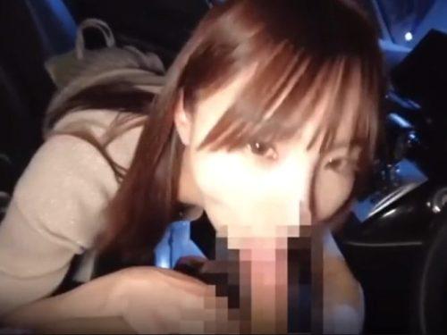 激カワお姉さんが車内でフェラ抜きする激エロ動画