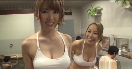 【波多野結衣】サウナレディにちんぽ洗わせたら勃起!女の子も発情したからそのまま生ハメ中出ししちゃったwww