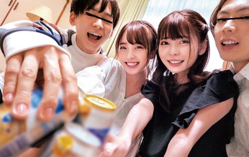 ＜素人　隠し撮り＞宅飲みで男女4人で合コン！お酒も入ってゲームでエッチなお願いしたら…！！
