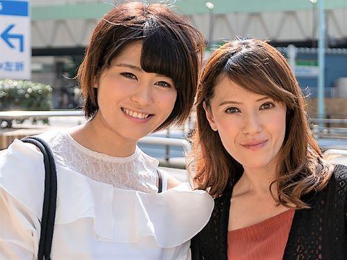 【人妻ナンパ】妖艶な美熟女おばさんとプリッと美尻な美人娘が羞恥ぶっちゃけ!１本チンコを２人で仲良くフェラからの親子丼